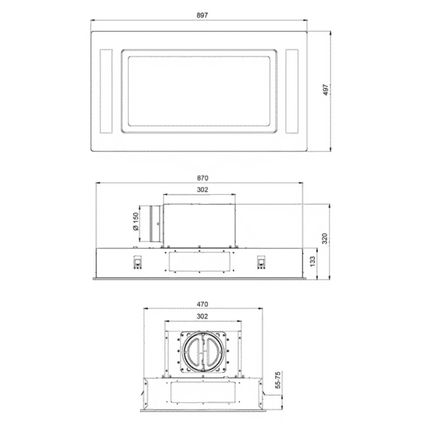 Imagen 5 Campana de techo Bolero Flux TIR 908000 Glass White de 90 cm. Succión de 800 m3/h, eficiencia A++, motor de 220W, control remoto y filtros de carbono.