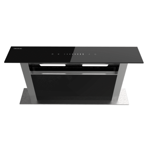 Imagen 5 Campana de encimera Bolero Flux ET 608000 Glass Black A++ de 60 cm. Potente succión de 800 m³/h, motor de 220W, slider control y filtros de carbono incluidos.
