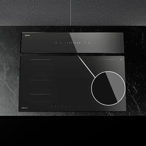 Imagen 7 Campana de encimera Bolero Flux ET 908000 Glass Black con 800 m3/h de succión. Eficiencia A++, motor de 220W, 3 niveles de potencia, booster y filtro de carbono.