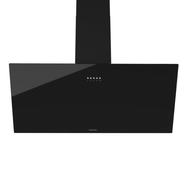 Imagen 2 Campana decorativa Cecotec Bolero Flux DM 906500 de 90 cm. Succión de 650 m3/h, motor de 165W, eficiencia energética A y elegante acabado en cristal negro.