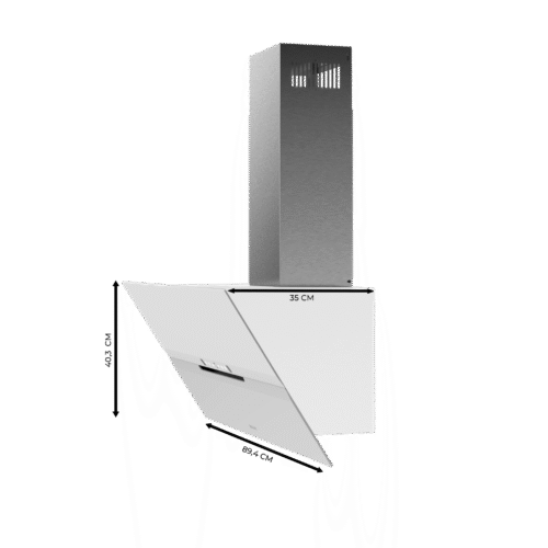 Imagen 2 Campana decorativa Cecotec Bolero Flux DT 908010 de 90 cm, eficiencia A++, succión de 800 m3/h y control gestual. Diseño elegante en vidrio blanco mate y acero.