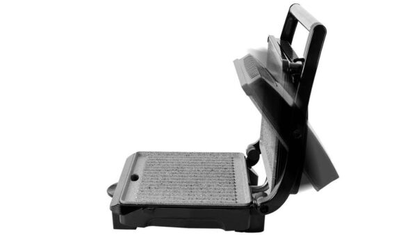 Imagen 3 Parrilla eléctrica Rock'nGrill 1000 W con revestimiento RockStone antiadherente. Placa flotante y cajetín recogegrasas para una limpieza fácil y cocina sana.