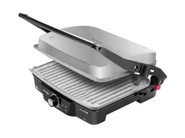 Imagen 2 Parrilla eléctrica de 2000 W con revestimiento RockStone, apertura de 180º y placa superior flotante para una cocción uniforme en superficie de 30x23,5 cm.