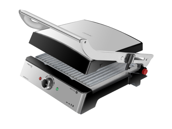 Imagen 2 Parrilla eléctrica Rock'nGrill Pro de 2000 W con revestimiento RockStone. Placas extraíbles, reversibles y apertura de 180º para un cocinado uniforme.