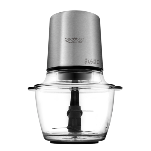 3043-Imagen-2 Imagen 2 Picadora eléctrica TitanGlass 1000 de 400 W con cuchillas de titanio y bol de vidrio de 1L. Tritura, pulveriza y pica hielo con sistema ControlSpeed.