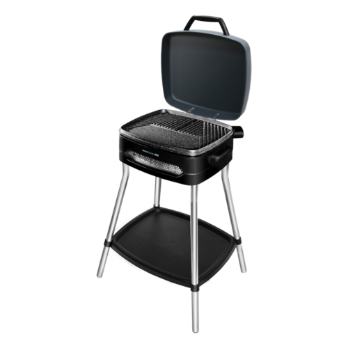 Imagen 2 Barbacoa eléctrica Cecotec PerfectCountry BBQ de 2000W. Cuenta con revestimiento antiadherente RockStone, tapa abatible y superficie de asado 43x38.