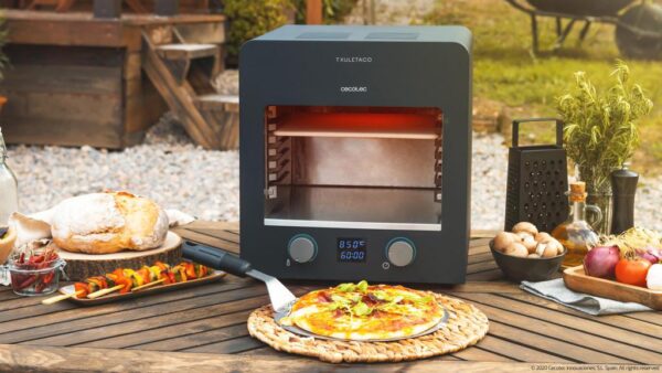 Imagen 3 Horno de asado de alta temperatura hasta 850 ºC con 2200 W. Incluye parrilla de hierro fundido y piedra para pizzas. Ideal para sellado perfecto de carne.