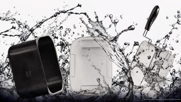 Imagen 5 Freidora eléctrica de 3 litros con filtro OilCleaner para mantener el aceite limpio. 2400 W de potencia, temporizador de 30 minutos y diseño elegante en negro.