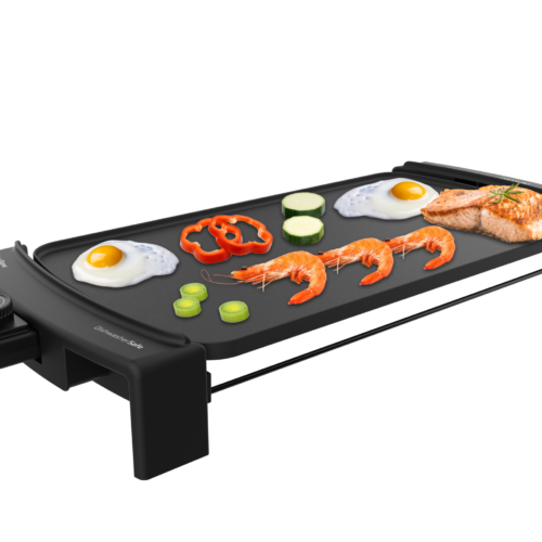 Imagen 2 Plancha de asar de 2600 W con revestimiento BlackWater y resistencia en M. Temperatura regulable, libre de PFOA/PTFE y apta para lavavajillas.