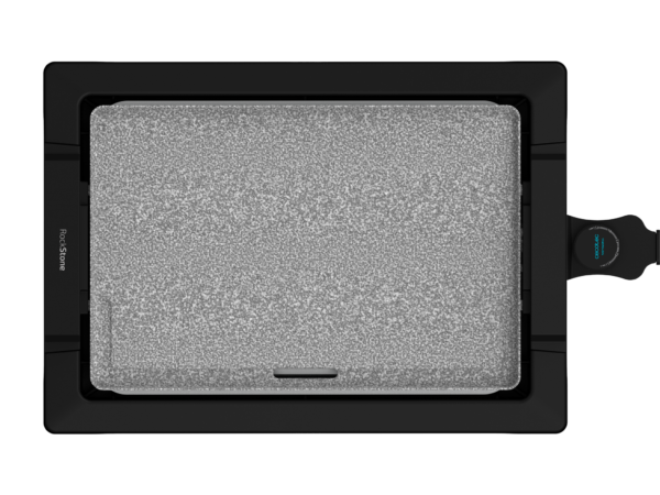 Imagen 3 Plancha eléctrica de 2000 W con revestimiento RockStone antiadherente. Termostato regulable, 5 niveles de potencia y placa extraíble apta para lavavajillas.