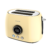 Imagen 2 Tostadora digital retro amarilla de 800 W con 2 ranuras extraanchas. Cuenta con pantalla LCD, cuenta atrás, 3 funciones y soporte superior para panecillos.