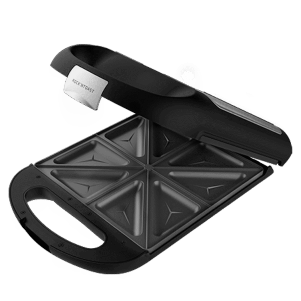 Imagen 2 Sandwichera Rock'nToast Family de 1500 W con capacidad para 4 sándwiches. Acabados en acero inoxidable y revestimiento antiadherente para un tostado perfecto.