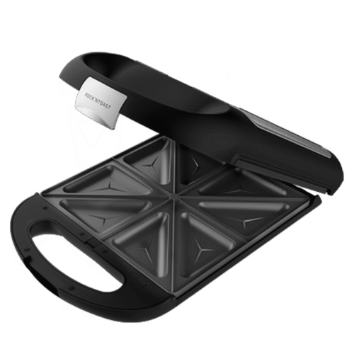 Imagen 2 Sandwichera 3 en 1 de 1500 W con capacidad para 4 sándwiches. Placas intercambiables RockStone para gofres y grill. Cocinado uniforme y limpieza sencilla.