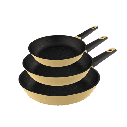 Vista frontal del Set de 6 cuchillos Cecotec Swiss Chef color negro con hojas de acero inoxidable y revestimiento cerámico en su caja original