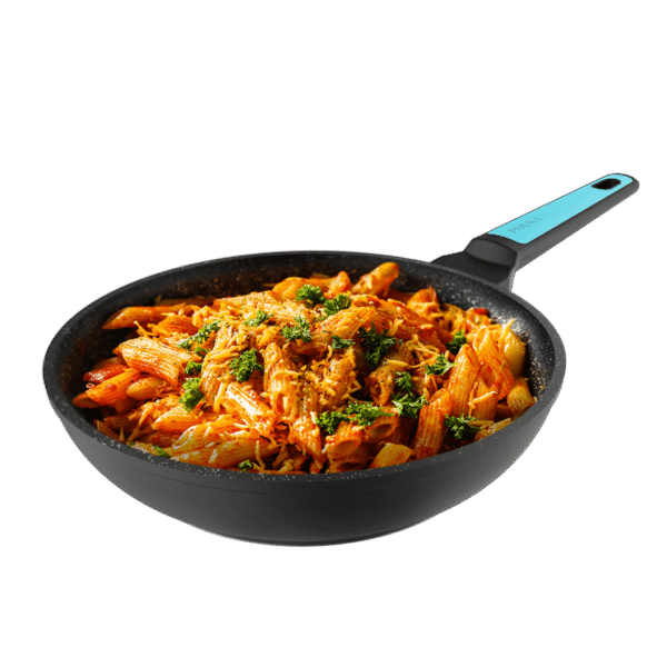 Vista frontal del Set de 6 cuchillos Cecotec Swiss Chef color negro con hojas de acero inoxidable y revestimiento cerámico en su caja original