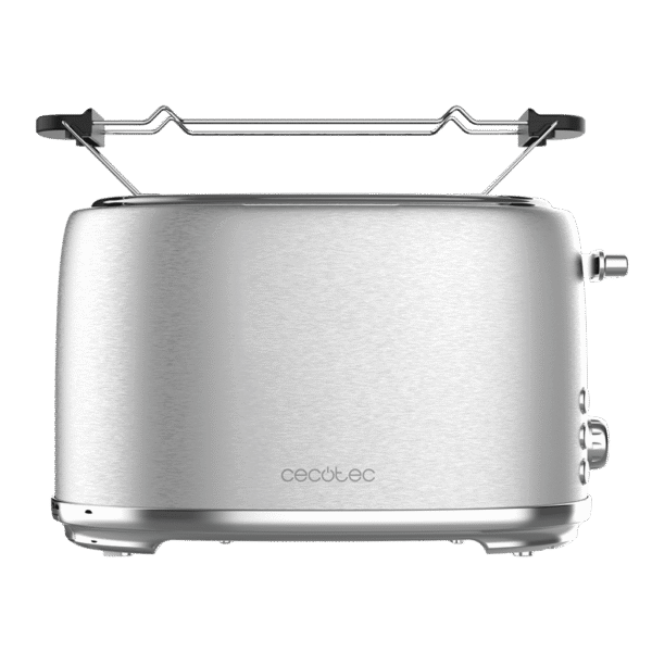 3206-Imagen-2 Imagen 2 Tostadora Cecotec Toast&Taste 1000 Retro Double Inox de 980 W. Diseño vintage en acero inoxidable con 2 ranuras anchas y soporte para panecillos.