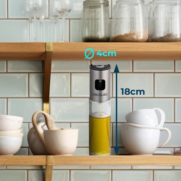 Imagen 7 Pulverizador de aceite Polka OilSpray 1000 de Cecotec. Capacidad de 100 ml, vidrio y acero inoxidable. Ideal para cocinar con menos grasa en tu CecoFry.