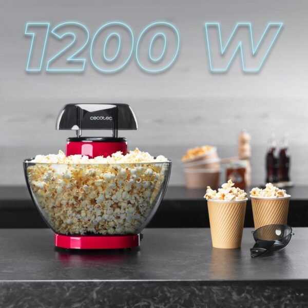 Imagen 3 Palomitero Fun&Taste P'Corn Easy de 1200 W. Sistema de cocción por aire caliente sin aceite, tazón extraíble y diseño compacto para aperitivos saludables.