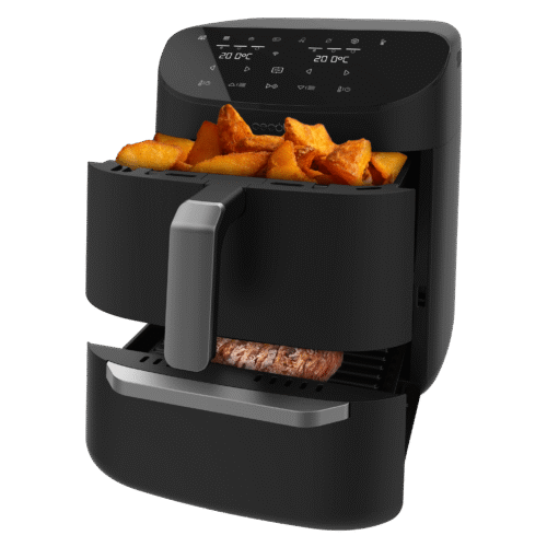 Imagen 2 Freidora de aire Cecotec de 11L con funciones de horno y grill. Cocina dos platos a la vez con su separador. Control WiFi y 8 menús para recetas sanas.