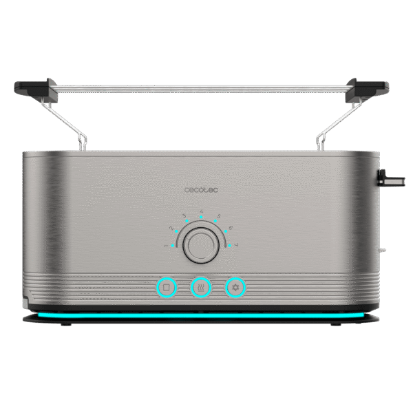 3286-Imagen-3 Imagen 3 Tostadora de acero inoxidable de 1050 W con 2 ranuras anchas de 3,8 cm. Incluye soporte para panecillos, anillo luminoso y sistema de autocentrado.