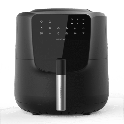 Vista frontal del microondas digital Cecotec Proclean 2500 con panel de control táctil y mando giratorio