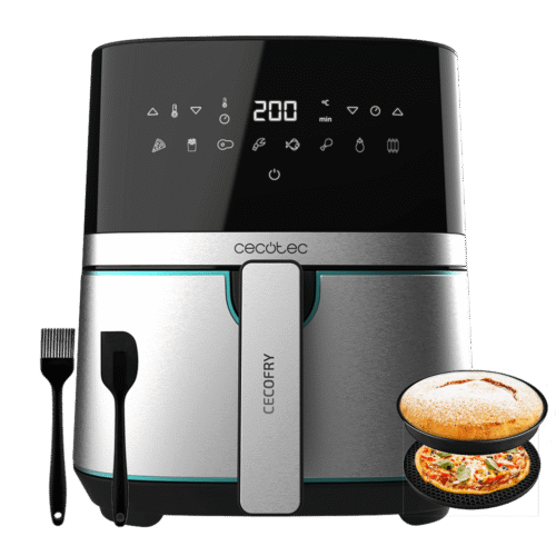 Imagen 2 Freidora de aire de 5,5 L y 1700 W con acabados en acero inoxidable. Cocina con una sola cucharada de aceite y tecnología PerfectCook. Incluye accesorios.