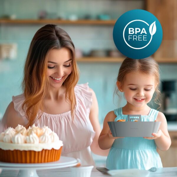 Imagen 4 Set de 2 moldes de silicona para freidoras de aire de 9-11L, compatible con Cecofry TwinBucket. Accesorios BPA Free, antiquemaduras y de fácil limpieza.