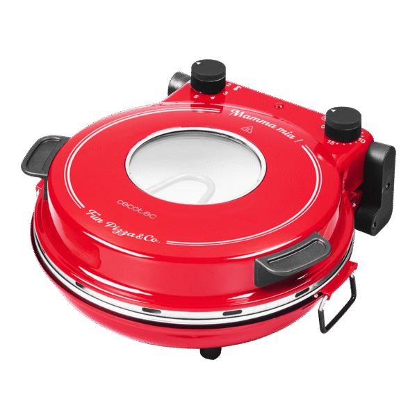 Imagen 2 Horno eléctrico para pizzas Fun Pizza&Co Mamma Mia Vista de 1200 W. Alcanza 420 ºC, incluye piedra antiadherente y ventana para control total del cocinado.