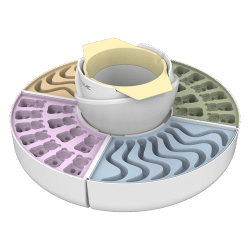 Imagen 2 Máquina de gominolas Fun&Sugar Gummy de 40 W. Incluye 4 moldes de silicona con formas divertidas y recipiente de mezcla calefactable fácil de limpiar.
