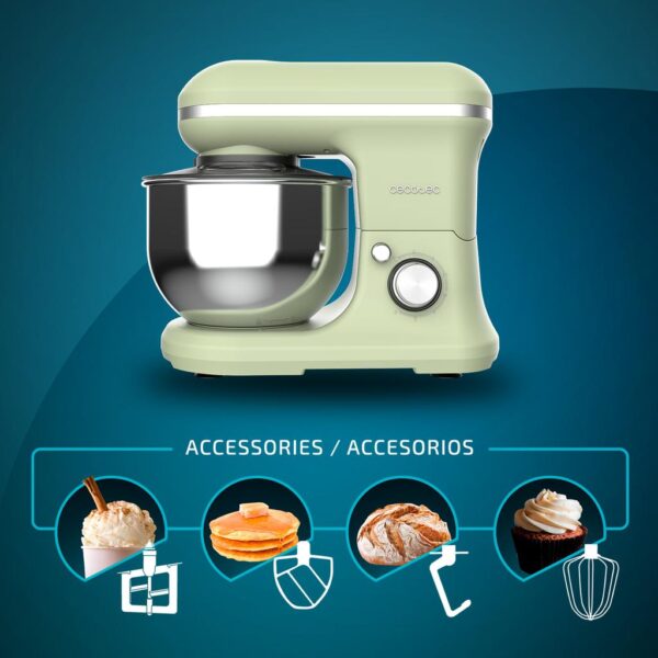 Imagen 7 Batidora amasadora Cecotec de 1200 W con 5 funciones, bol de 5 litros y función heladera. Repostería profesional con diseño vintage y movimiento planetario.