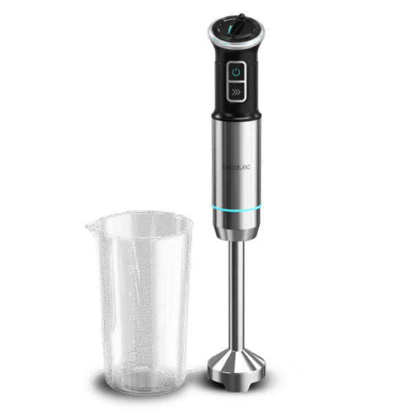 Imagen 2 Batidora de mano Cecotec Power Neutron 1100MAX de 1100 W con cuchillas de titanio negro, pie XL y accesorios. Potencia y precisión para todas tus recetas.