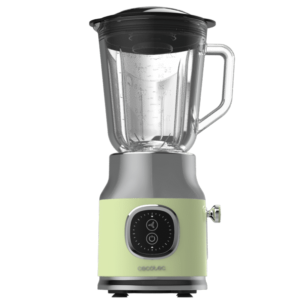 Imagen 2 Batidora RetroTwist Green de 800 W con diseño retro. Incluye jarra de 1 L y cuchillas con recubrimiento de titanio negro para triturar con máxima precisión.