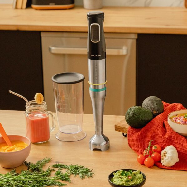 Imagen 6 Batidora de mano Katana 15 Jar G de 1500 W con tecnología Perreo Move, pie XL, campana antisalpicaduras y 21 velocidades para resultados profesionales en cocina.