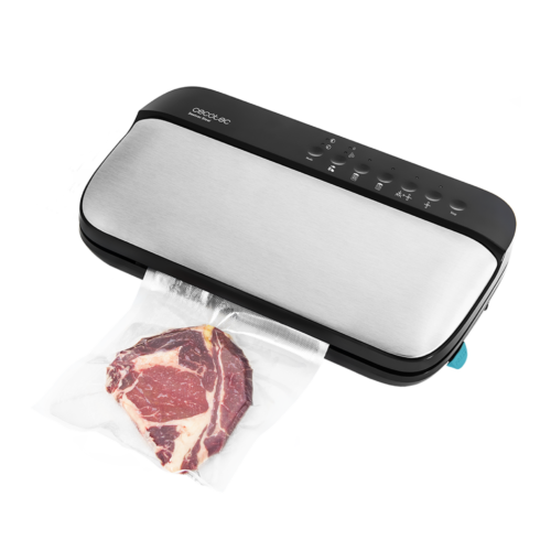 Imagen 2 Envasadora Sealvac Steel de 120 W y 0,9 bar. Sistema de vacío rápido con 4 modos, portarrollos, cúter integrado y acabado en acero inoxidable fácil de limpiar.