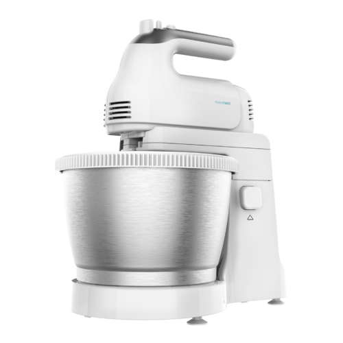 Imagen 2 Batidora de varillas Cecotec PowerTwist 500 Steel con 500 W, bol autogiratorio de 3,5 L, 5 velocidades y función Turbo para repostería y mezclas perfectas.