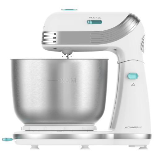 Imagen 2 Batidora amasadora Cecomixer Easy White de 250 W con 6 velocidades y 5 funciones. Incluye bol de acero inoxidable de 3 L y movimiento planetario para repostería.