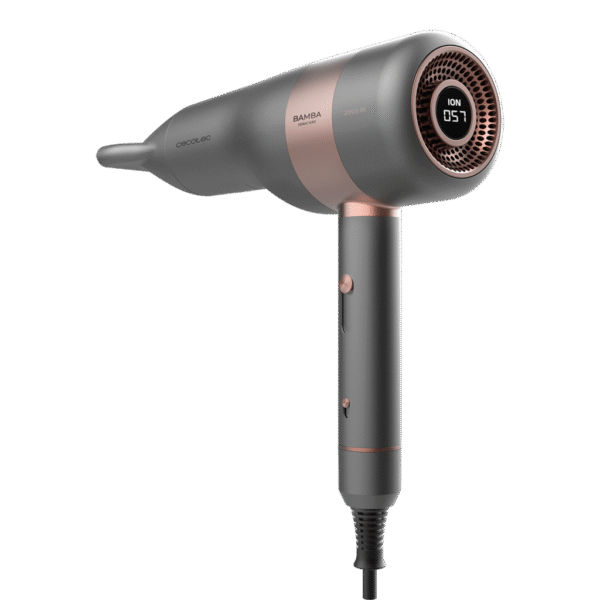 Imagen 4 Secador de pelo iónico Bamba IoniCare 6000 RockStar Vision con motor digital de 2000 W, pantalla LCD, 5 ajustes de temperatura y tecnología Real Ion para brillo.