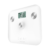 Imagen 2 Báscula de baño EcoPower sin pilas, con superficie de vidrio templado blanco, sensores de alta precisión y pantalla LCD para un control de peso exacto.