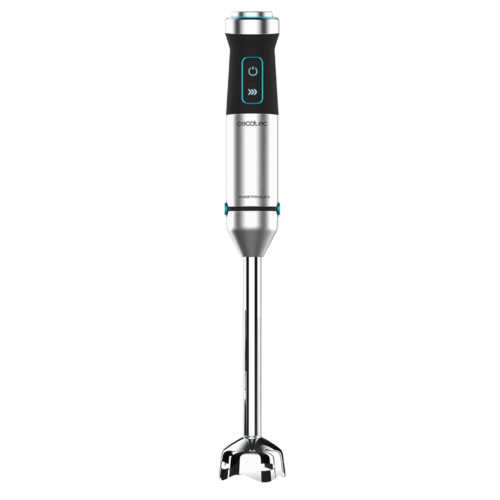Imagen 2 Batidora de mano Cecotec de 1500 W con pie XL, cuchillas de 4 hojas con recubrimiento de titanio negro y función Turbo para resultados profesionales y rápidos.