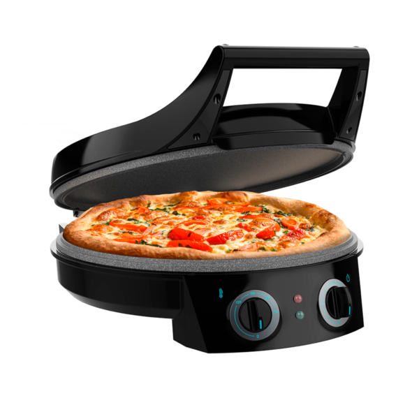 4278-Imagen-2 Imagen 2 Horno eléctrico Fun Pizza&Co de 1800 W con revestimiento RockStone. Prepara pizzas perfectas con apertura de 180º, temporizador de 30 min y placas antiadherentes.