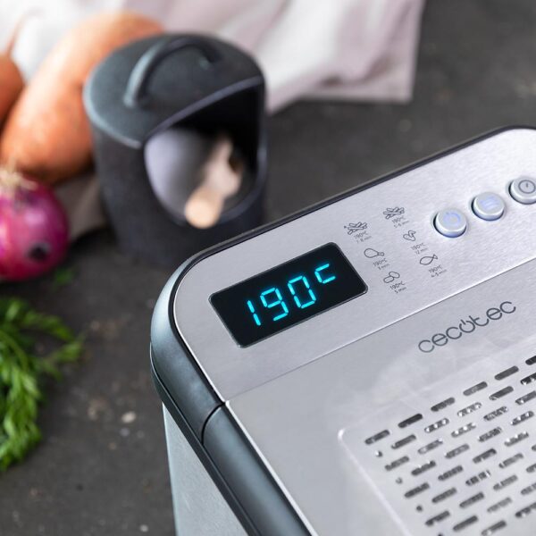 Imagen 3 Freidora CleanFry Luxury 3000 de 3,2 L y 2400 W. Acero inoxidable, filtro OilClean, 5 programas y tapa con ventana. Frituras crujientes y limpias de forma fácil.