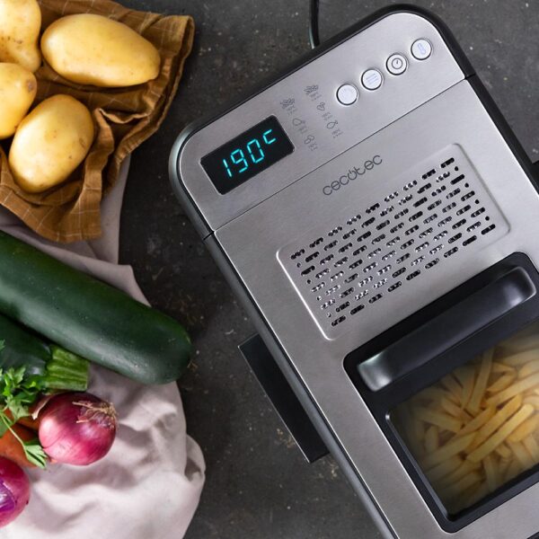 Imagen 6 Freidora CleanFry Luxury 3000 de 3,2 L y 2400 W. Acero inoxidable, filtro OilClean, 5 programas y tapa con ventana. Frituras crujientes y limpias de forma fácil.