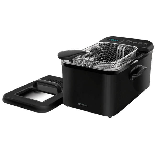 Imagen 2 Freidora de 4,2 L y 3270 W con filtro OilCleaner para mantener el aceite limpio. Diseño en acero negro, 5 programas y cubeta apta para lavavajillas.