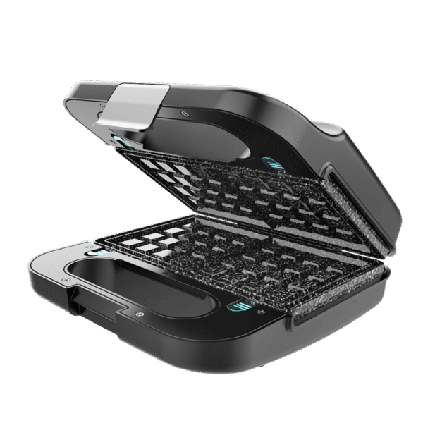 Imagen 2 Sandwichera 4 en 1 Cecotec de 1000 W con revestimiento RockStone. Incluye placas intercambiables para sándwiches, gofres y grill. Acabados en acero inoxidable.
