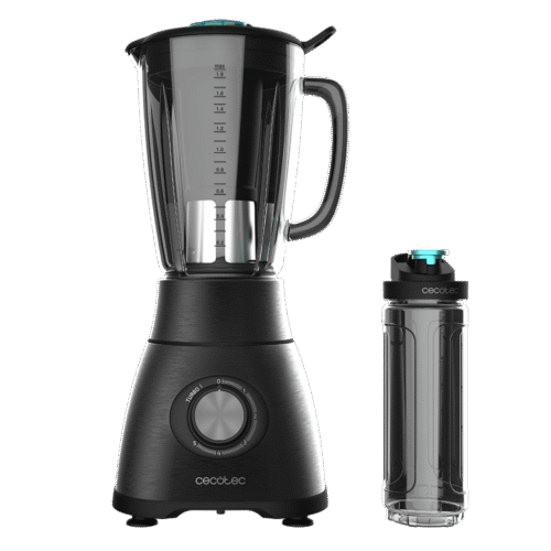 Imagen 2 Batidora de vaso Power Black Titanium 1800 Go con 1800 W, cuchillas de titanio negro y jarra de 1,8 L. Incluye botella portátil para llevar tus smoothies.