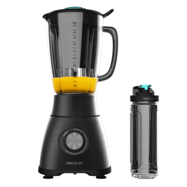 Imagen 3 Batidora de vaso Power Black Titanium 1800 Go con 1800 W, cuchillas de titanio negro y jarra de 1,8 L. Incluye botella portátil para llevar tus smoothies.