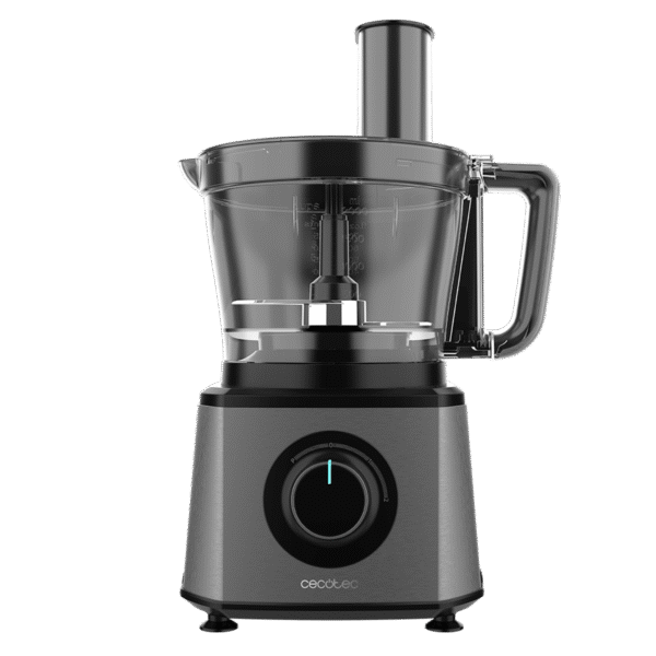 Imagen 2 Procesador de alimentos de 2000 W con cuerpo de acero inoxidable y bowl de 3,5 L. Incluye discos de corte, cuchillas para picar y amasar, y exprimidor.