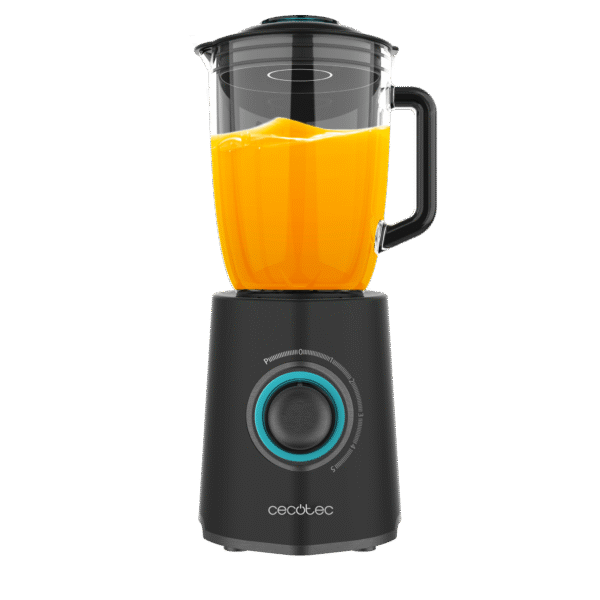 Imagen 3 Batidora de vaso Cecotec Power Black Titanium 2300MAX Mix Go con 2300W, 6 cuchillas de titanio negro, función pica hielo, modo Turbo y vaso sport portátil.