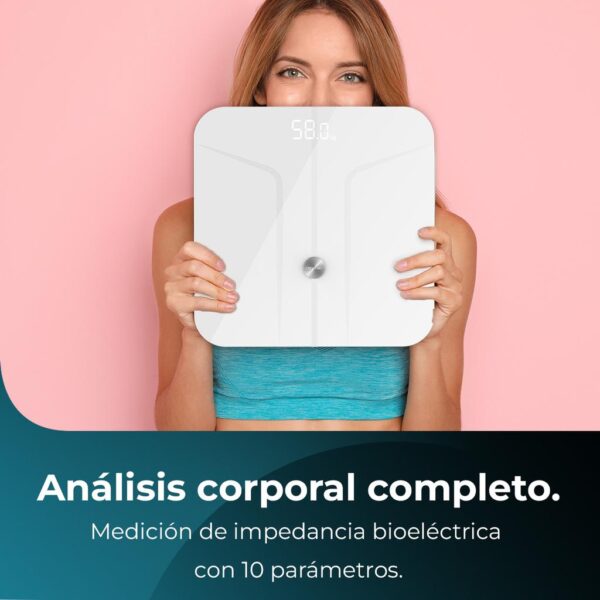 Imagen 4 Báscula inteligente Cecotec Surface Precision 970 Smart Healthy. Medición de bioimpedancia, conectividad Bluetooth y superficie de vidrio templado de seguridad.