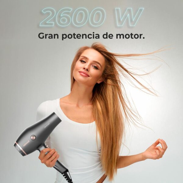 Imagen 3 Secador Cecotec Bamba IoniCare Harmony de 2600 W con motor AC, tecnología de iones reales y difusor. Logra un cabello brillante, sin encrespamiento y profesional.